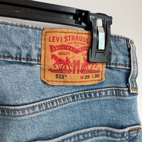 Levi's 513 Men's Jeans Blue Denim Slim Straight Fit Stretch Size 29x30 - Picture 2 of 6